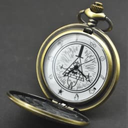 Retro Charm Neutral Fashion Triangle One Eyed Devil Quartz Steampunk Pocket Watch Men's and Women's Necklace Pendant Gift
