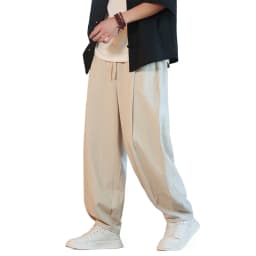 New Korea Cotton Linen Harem Pants Solid Baggy Pants Loose Large Jogger Sweatpants Breathable Casual Trousers Men's Work Pants