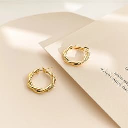 Needle Korean Twist Ear Ring Simple Earrings OL Commuter Exquisite Elegant Earrings All-match Earrings