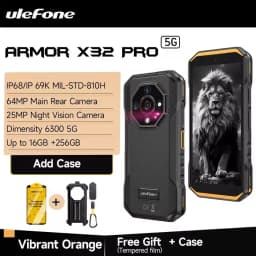Ulefone Armor X32 Pro 5G Rugged Phone 8GB+256GB 6.56'' Android 14 Night Camera 64MP 6050mAh Dimensity 6300 NFC Smartphone