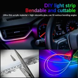 6/10/18 in 1 Car Ambient Light 64 Colors RGB Symphony Streamer Acrylic Hidden Music LED Strip Atmosphere Lamp Kit APP Control