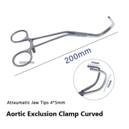 Atraumatic Jaw Tips Vascular Clamps Aortic Exclusion Clamp stainless steel Cardiovascular surgical instruments