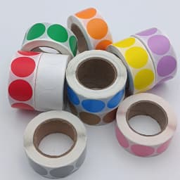 5cm Color Thermal Label Circle Self-adhesive Sticker 6cm Roll Sticker Label Direct Thermal Label for Logo Product Label QR Code