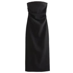 HXAO 2025 Womens Strapless Dresses Summer Off White Black White Dress Midi Ruffled Off Shoulder Backless Dress Prom Vestidos 066