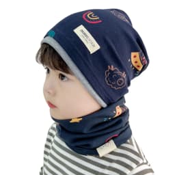 New Good Cotton Children Hat Scarf Set Panda Spacecraft Autumn Winter Hat for Boys Warm Children Beanies Baby Neck Scarf Collar
