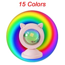 Mini Animal USB Sunset Lamp Led Projector Night Light Table Cat Style Atmosphere Home Bedroom Background Wall Decoration Gift