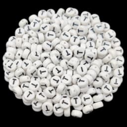7mm 50Pcs Acrylic 26 English Letter Flat Round Beads Black on white DIY Crafts Necklace Bracelet Pendant For Jewelry Making