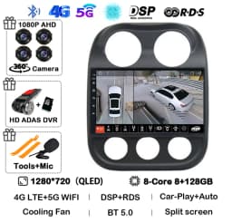 Android 16 Carplay For Jeep Compass Patriot 2010 2011 2012 2013 2014 2015 2016 Car Radio Multimedia Player Stereo Head Unit 2din