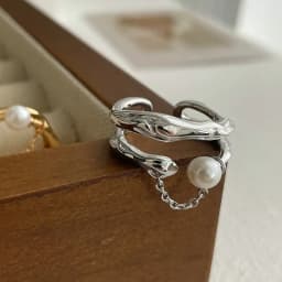 PANJBJ  925 Sterling Silver Double Layer Ring for Women Girl Gift Geometry Hollowing Out Minimalism Fashion Jewelry Wholesale