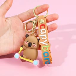 Capybara Keychain PVC Soft Key Accessories Cute Party Gifts for Christmas for Boys and Girls Key Buckles Metal