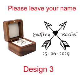 Custom Wooden Ring Box Personalized Engagement Wedding Rings Bearer Case Valentines Day Gift for Couples