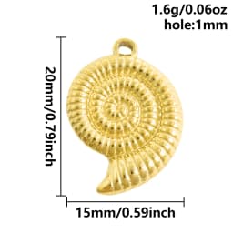 6Pcs/Lot Stainless Steel Round Vortex Sea Conch Shell Charms Spiral Swirl Pendant подвески For Jewelry Findings Accessories
