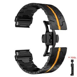 26 22mm QuickFit Metal Strap For Garmin watch Fenix 5/5X/5XPlus/6/6X/6XPro/7x Titanium Color Stainless Steel Band Forerunner 945