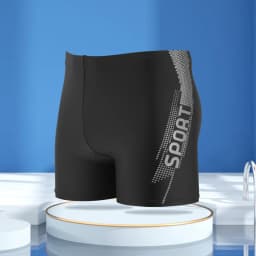 'Sport' Print Board Shorts, Quick-drying Drawstring Men's Swim Trunks, Men's Swimwear, Shorts for Summer Beach Pool
