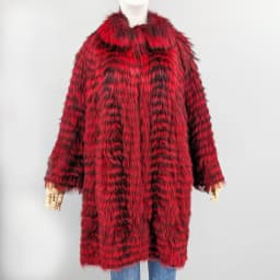 Women's Striped Real Silver Fox Fur Coat, Long Cardigen with Wool Lining, Big Size Clothes, Elegant Outwear, Spring, Lux18A09164