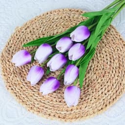 10PCS Artificial Tulip Flower Bouquet Real Touch PE Foam Fake Flower for Wedding Decoration Flowers for Home Garden Decoraive