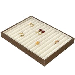 High-end Walnut Pattern Jewelry Tray Large Capacity Multi-grid Ring Necklace Stud Earrings Jewelry Storage Display Tray