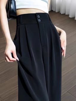 Slim Straight High Waist Trousers for Pear Shaped Women Summer Thin New Office Professional Korean Style Wide Leg Pants