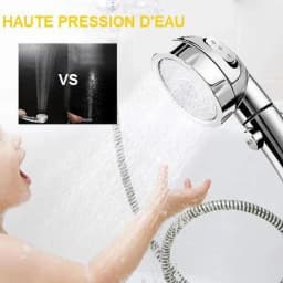 360 Degrees Rotating Handheld Shower Head Adjustable Water Saving Shower Head 3 Spray Setting with ON/OFF Pause Switch
