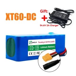 High-Capacity 13S2P 48V 7000mAh 18650 Lithium Battery Pack for Electric Vehicle Motorcycle DIY Kit with 15A BMS 54.6V 2A Charger