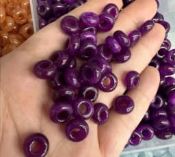 10Pcs Natural Crystal Agate Stone Big Hole Beads Abacus Spacer Beads Crafts Supplies for Jewelry Making DIY Bracelet Accessories