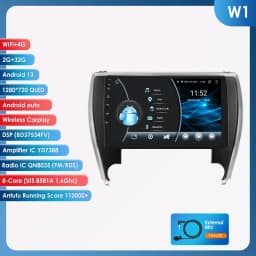 Hizpo Car Radio Player Head Unit Plug And Play For Toyota Camry 2015-2017 North America Version GPS Navigation Android Auto DSP