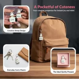 1Pcs Kitten Sheep Keycap Keychain Luminous Sounding Stress Relief Creative Fidget Toy Portable Electronic Pendant For Adult