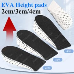 1/2 Pairs 2/3/4/5cm Height Increase Insoles Unisex Memory Foam Heel Lifts Breathable Sweat Absorbent Elevator Shoe Pads Insoles