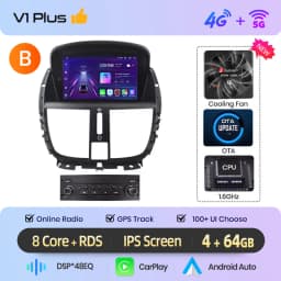 Junsun 7" Wireless CarPlay Android Auto Car Radio for PEUGEOT 207 207CC 2006 2007-2015 Multimedia Wireless Apple CarPlay Smart Intelligent Systems IPS Touch Screen Stereo Video Player 2 Din Autoradio Head Unit Navigation BT GPS 4G WIFI FM AM DSP RDS SWC