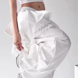 Women's Chic Design Tooling Casual Pants 2026 Spring Autumn New Niche Splicing Lace Trousers Female Dancing Wide-leg Pants
