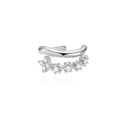 AIDE Shiny Zirconia Ear Cuff 925 Sterling Silver Clip Earrings For Women Girls 18k Gold Plated No ear holeEar Studs Jewelry Gift