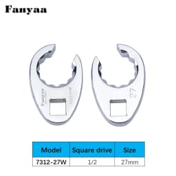 Fanyaa Flare Nut Clamp Tool Plum Open End Tubing Wrench Head 1/2 Inch 20-32mm Individual Hand Tool Fully Polished Chrome Plated
