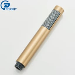 Brushed Golden Hand Held Shower Head Black Handshower Head Plastic Head Faucet Accessory Single Function