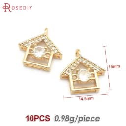 18K Gold Color Airplane Bicycle Tower Windmill Charms Pendants High Quality Diy Jewelry Making Necklace Earrings Accessories