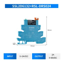 ENMG 1Pcs Slim Relay Modules DIN-Rail SSR Solid State Relay Integrated PCB 6A 2A DC Control DC AC 5V 12V 24V 220V Mount Power 41