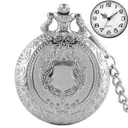 Royal Gold Shield Crown Pattern Quartz Pocket Watch Top Luxury Necklace Pendant Chain Steampunk Clock Collectibles Jewelry Gifts