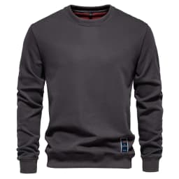AIOPESON Cotton-blend Mens Crew Neck Solid Color Sweatshirts Pullover Casual Sport Sweatshirt for Men