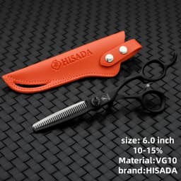 HISADA Hairdressing Scissors Black Suit 6.0 6.5 7.0 Advanced Black Coating Scissors, VG10 Steel Professional Hairdressing Scisso