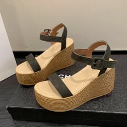 New Summer Style Fashionable Comfortable Wear-resistant Platform Wedge Platform Sandals Platform Solid Color Suede Women