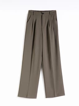 Casual Drapey Wide Leg Suit Pants Women's Spring Autumn Loose Elastic Waist Straight Cut Loose Trousers Fashionable plus Size