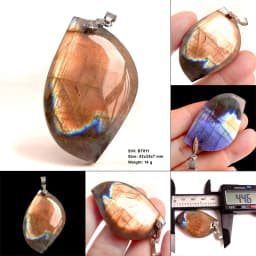 Stone Craft Natural Labradorite Raw Stone Polishing Geometric Shape Crystal Labradorite Pendent Exquisite Natural Training Stone