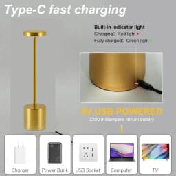 Portable LED Cordless Touch Table Lamps Rechargeable Desk Lamp 3Colors Adjustable Bedside Creative Ambient Light for Room Decor