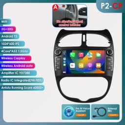 2Din Carplay Android Auto Car radio For PEUGEOT 206 206CC 206SW 2000-2008 Multimedia GPS 2din autoradio No DVD Octa Core 7862
