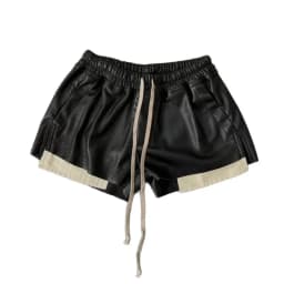 Summer Women's PU Leather Shorts Dark Retro Side Split Color Block Elastic Waisted Drawstring Hot Shorts Female Clothing