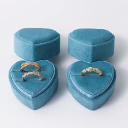 Velvet Heart Ring Box Proposal Engagement Romantic Luxury Jewelry Gift Box Wholesale Custom Logo Bulk Supplier Factory Direct