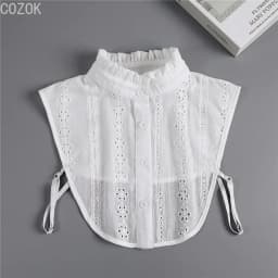 Female Lace Detachable Collar Vintage Solid Fake Collar Lapel Blouse Top Adjustable Women Clothes Ladies False Collar