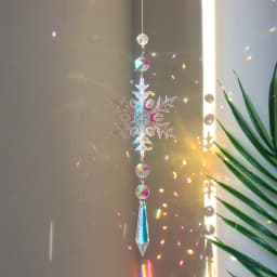 Crystal Suncatchers for Window Hanging Wind Chime Style Garden Sun Catchers with Crystals Rainbow Maker Indoor Outdoor Decor
