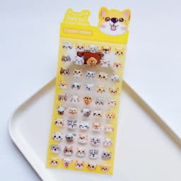 NEKONI Creative Animals Cartoon Crystal Stickers Scrapbooking DIY Journaling Stationery Diary Cute Stickers School Supplies