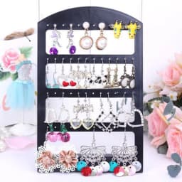 48 Holes Jewelry Organizer Stand Black Plastic Earring Holder Pesentoir Fashion Earrings Display Rack Etagere Jewelry Display