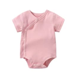 0-3 Months Newborn Baby Onesies Solid Color Cotton Bodysuit Slant Open Button Soft Infant Casual Bebe Clothes For Baby Boy Girl